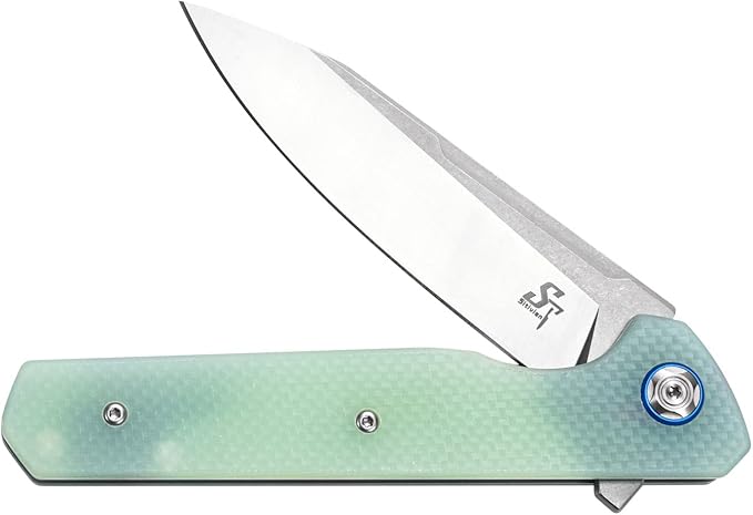 Sitivien ST135 Folding Knife,D2 Steel Blade G10 Handle Outdoor EDC Knife for Hunting Fishing Camping(Jade)