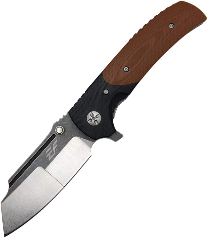 Eafengrow EF69 Pocket EDC Knife with Clip,Flipper Folding Knife for Camping Survival and Outdoor Activities Liner Lock. (EF69-brown)