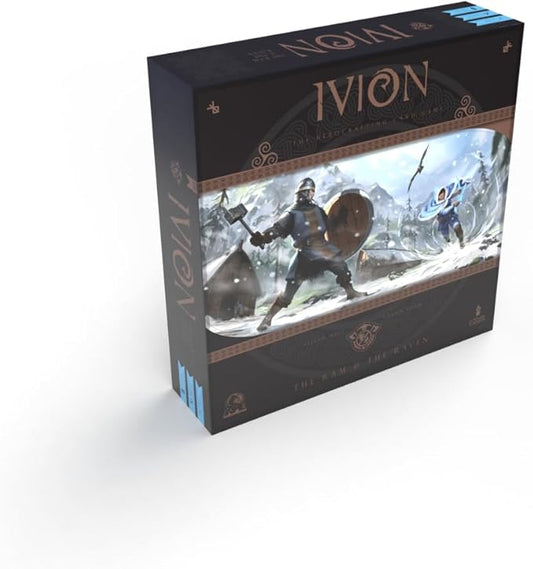 IVION: The Ram and The Raven | APE Games | Board Game | 2 Players | 20-60 Minutes | Ages 14+ | Fantasy | Hero Dueling | Deck Building | Cross Compatible | Season 2 | Aislyn Hall and Aaron Shaw
