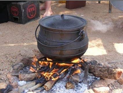 Cuisiland 8.5QT Cast Iron Potjie Cauldron Pot with Lid & 3 Legs – Pre-Seasoned South African-Style Campfire Pot for Outdoor Cooking, Soups, Stews & Braising – Heavy-Duty Cast Iron Dutch Oven