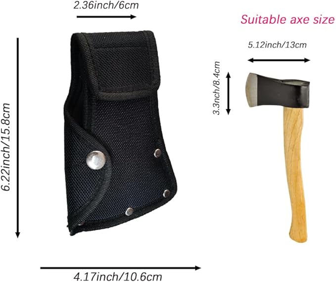 2 Pack Axe Head Sheath Holster, Black Hatchet Sheath for 1.25Lb Axe, Resistant Double Snap Hatchet Protector, Axe Cover for Outdoor Work Outdoor Hiking