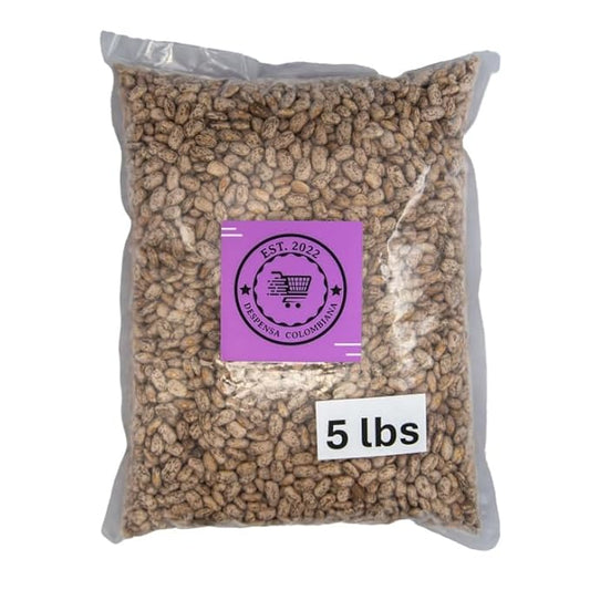 5 Lbs Pinto Beans Dry Bulk - 5lbs - Pinto Beans Bulk Grown in USA - Triple Cleaned Frijoles Pinto - Despensa Colombiana Dried Frijoles Pintos Ideal for Cooking