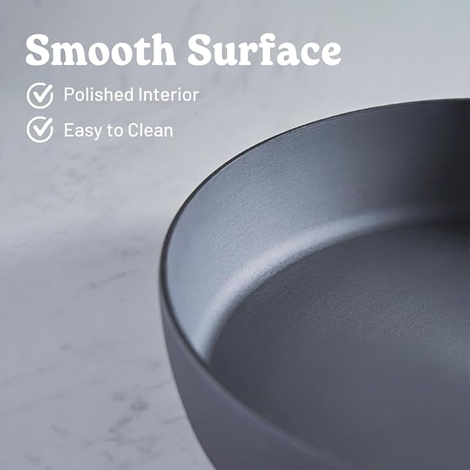 Flambo Skillet #10 - Naturally Non-Stick 10 Inch Pre-Seasoned Cast Iron Frying Pan - Smooth Nonstick Finish for Grilling, Frying, Sauteing, Searing, Baking - Use on Oven, Stove, Grill, or Campfire