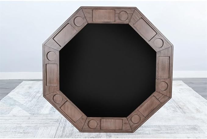 Pemberly Row Reversible Wood Game and Dining Poker Table in Buckskin Natural