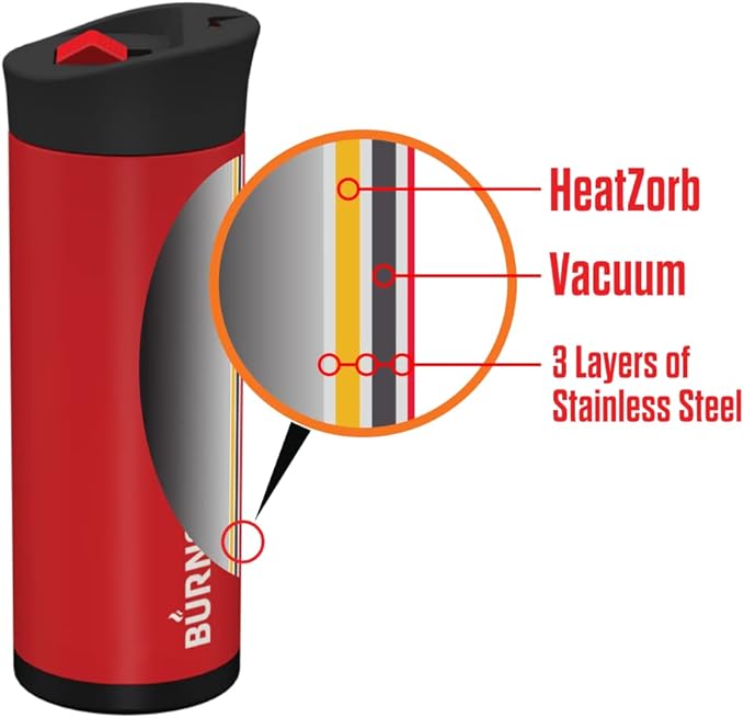 BURNOUT Temperature Regulating 16 oz. Smart Mug - New Pop Top Lid (Black)