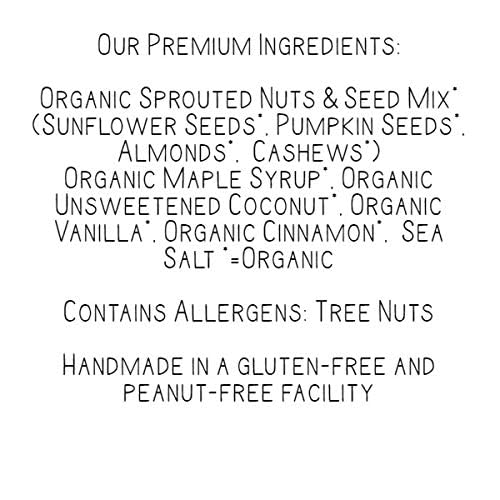 Lark Ellen Farm Vanilla Cinnamon Granola Clusters: Raw, Organic, Vegan. Low Carb, Paleo. Gluten-Free Bites. Healthy Snack, Healthy Breakfast, Cereal or Yogurt 8 oz, 6 Pack