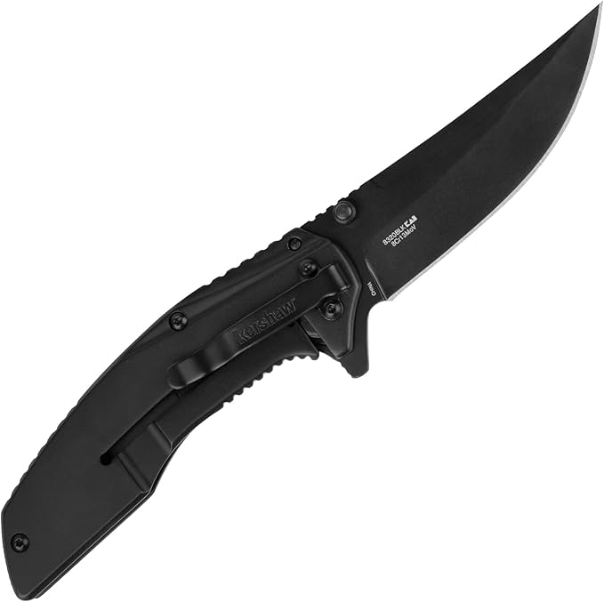 Kershaw Olive Outright Folding Pocket Knife, 3 inch 8Cr13MoV Stainless Steel Blade, Pocketclip