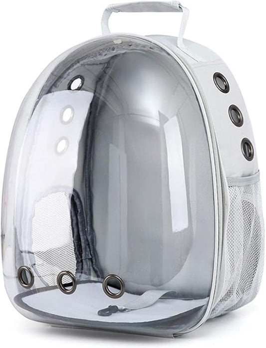Pet Backpack Carrier with Harness Backpack for Cats, Small Dogs, Bunnies etc with Harness Included, Pet Carrier for Traveling, Walking, Hiking and Outdoor Activities (Grey)