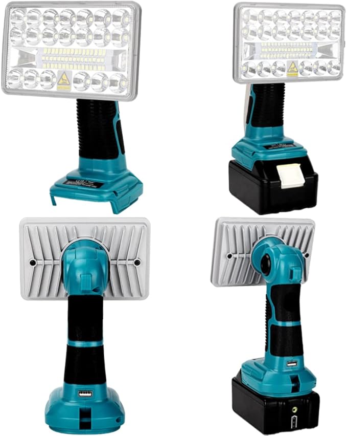 Work Light for Makita 18v Battery, 18w Flashlight, 2000LM Portable Flood Light with USB-A Port for Jobsite, Camping, Car Repairing, Garage, Power Outages