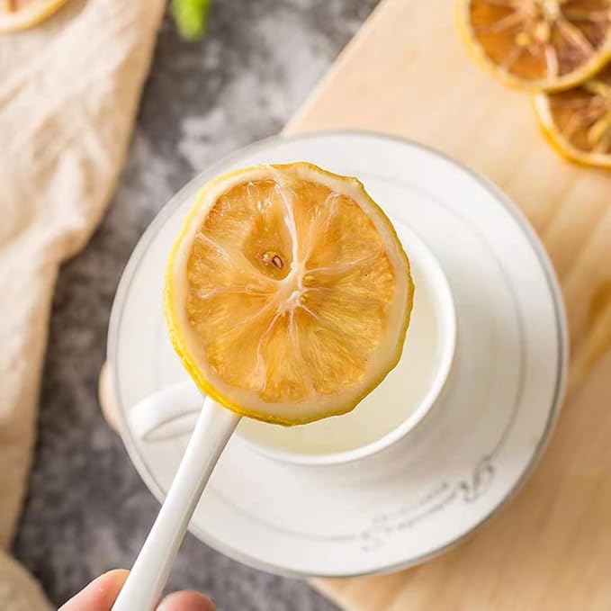 Mkostlich Dried Lemon Slices Bulk, Sour Sweet and Refreshing Citrus Fruit Tea, Natural Dehydrated Lemon Slices for Cocktails Garnish/Tea/Baking, No Sugar Added(250g/8.81oz)