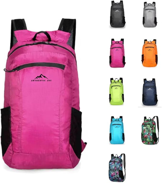 Generic Authentic Joy 20L Water Resistant Lightweight Hiking Daypack, Packable Backpack, Multiple Colors (Pink)