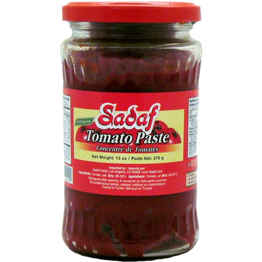 Sadaf Tomato Paste - Tomato Paste for Cooking & Food Flavoring - All Natural Tomato Sauce - Kosher - 13 Oz Jar