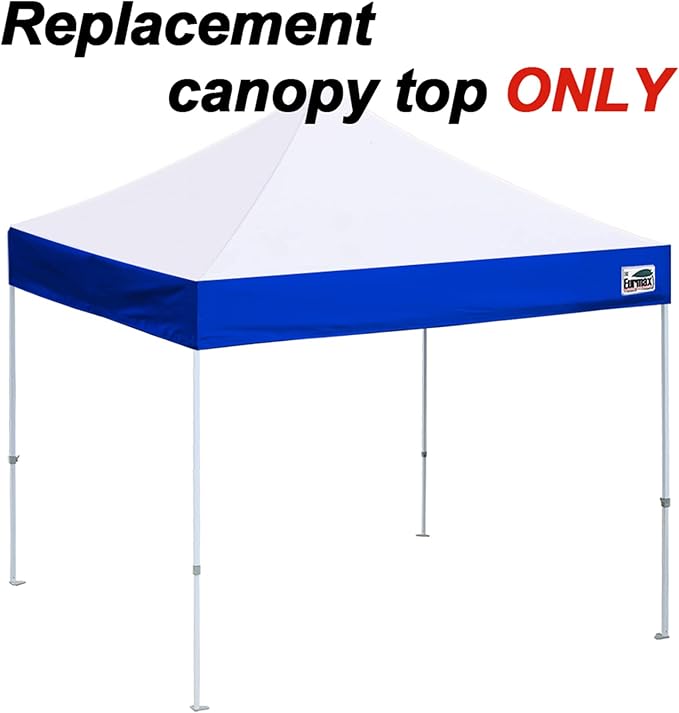 Eurmax USA New 10x10 Pop Up Canopy Replacement Canopy Tent Top Cover, Instant Canopy Top Cover ONLY, Choose 30 Colors,Bonus 4PC Pack Weight Bag (White&Blue)