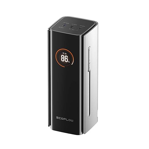 EF ECOFLOW Rapid Pro Power Bank 20000mAh, 230W Max Output with 100W Built-in Cable, 4-Port Portable Charger, Up to 120W Charging Power, Compatible with iPhone Series, Samsung, Laptop and More
