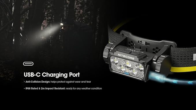 Nitecore HC60 UHE 1600 Lumen Headlamp, USB-C Rechargeable with White and Red Beams for Night Runing, Camping, Hiking, Hunting, and Industrial Work Sticker