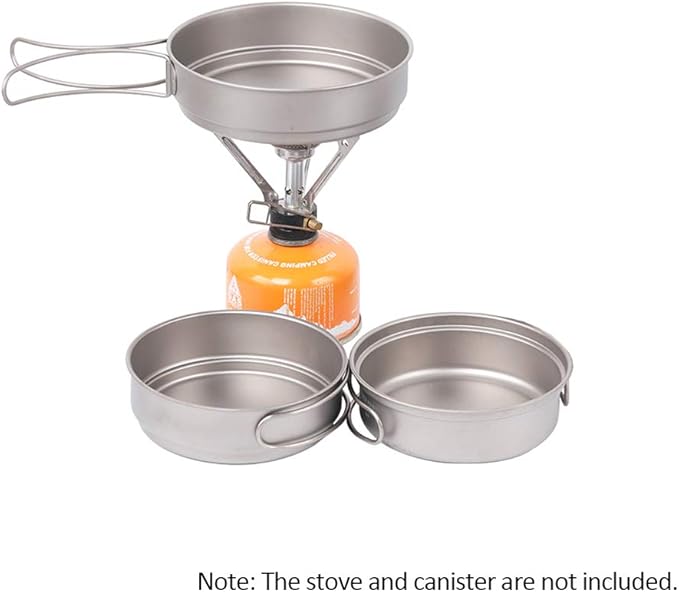Lixada Lightweight Titanium Fry Pan Outdoor Single Person Camping Frying Pan Hiking Backpacking Cooking Frypan