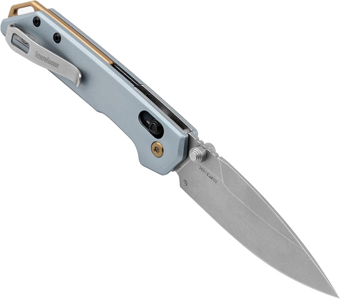Kershaw Mini Iridium Folding Pocket Knife, 3 inch D2 Steel Blade, DuraLock, Aluminum Handle, Pocketclip