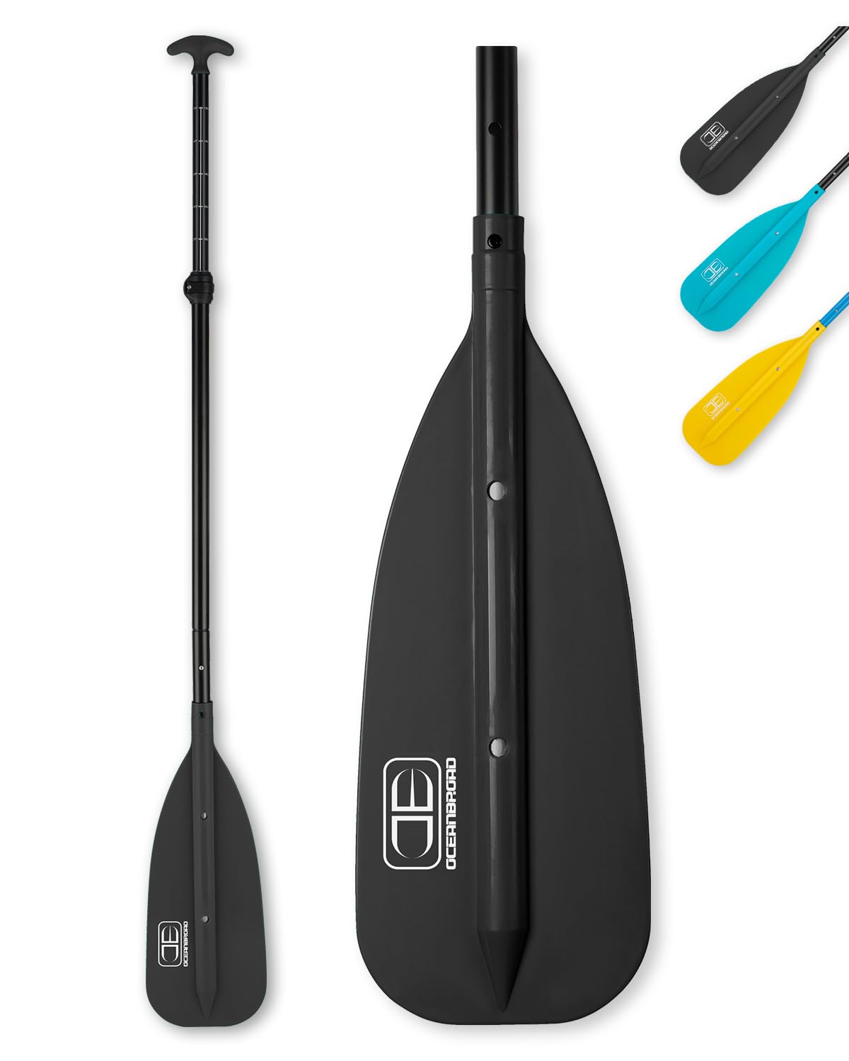 OCEANBROAD Canoe Paddle, Adjustable from 4'3''to 5'3''/130cm to 160cm Aluminum Shaft with Plastic