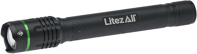 LitezAll Rechargeable 2000 Lumen Tactical Flashlight, Slim High-Power LED Flashlight with Twist-to-Focus Beam, 3 Brightness Levels, USB Charging, 406 Ft Beam Distance ??Compact & Durable