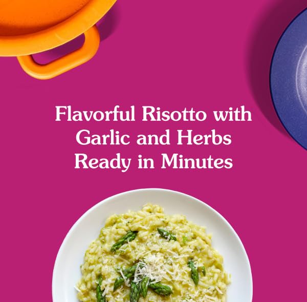 BEN'S ORIGINAL Risotto Roasted Garlic & Herb Flavored Rice, Easy Dinner Side, 8.5 oz Pouch (Pack of 12)