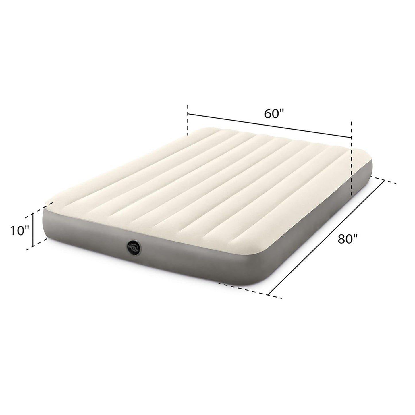 Intex 64103E Dura-Beam Standard Single-High Air Mattress: Fiber-Tech - Queen Size - 10in Bed Height