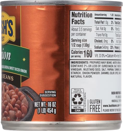 Bush's Best Onion Baked Beans 16 oz (Pack of 3)