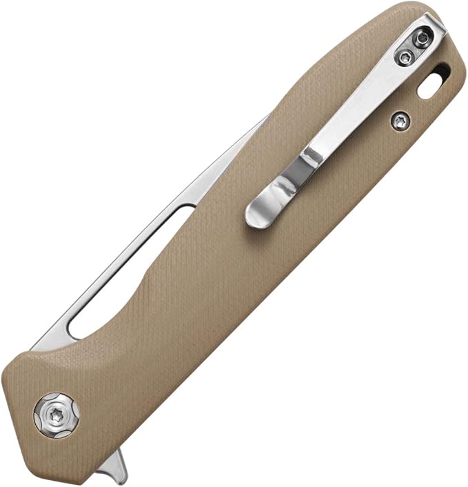 Sitivien ST801 Folding Knife,8Cr18Mov Steel Blade with G10 Handle Pocket Knife EDC Tool Knife for Outdoor Survival, Camping, Hiking,Hunting(Desert) …