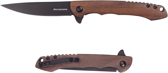 Gentleman's knife wood handle assist knife Flipping pocket knife ball bearing Folding Knife EDC Knives for Men Women Everyday Carry Outdoor Hiking Camping Gift