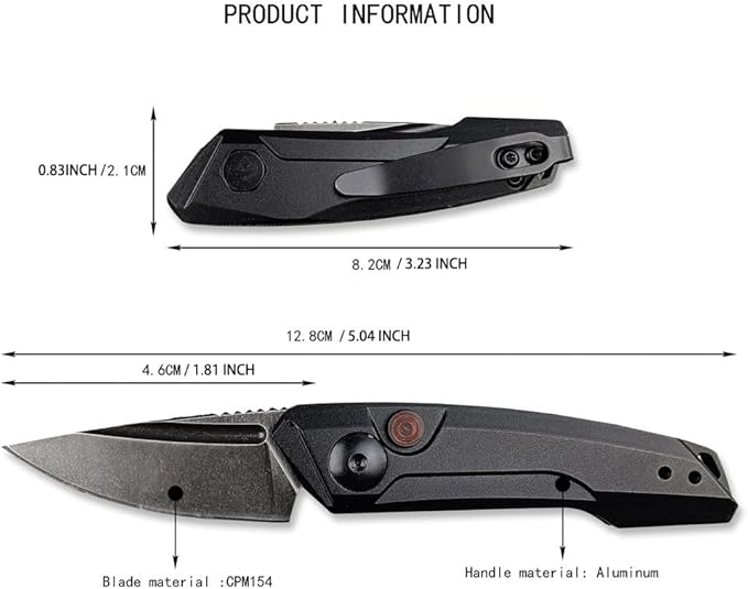 Mini Pocket Folding Knife 1.81 Inch Drop Point Blade Aluminum Handle Box Opener,Camping EDC Tool
