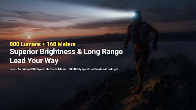 Nitecore UT27 MCT Pro 800 Lumen Running Headlamp USB-C Rechargeable Dual Power with Multi-Color Temperatures Red Light Lightweight Trail Hiking Camping Sticker (White)