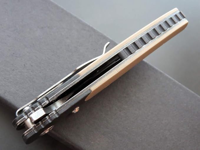 Eafengrow EF69 Pocket EDC Knife with Clip,Flipper Folding Knife for Camping Survival and Outdoor Activities Liner Lock. (EF69-desert)