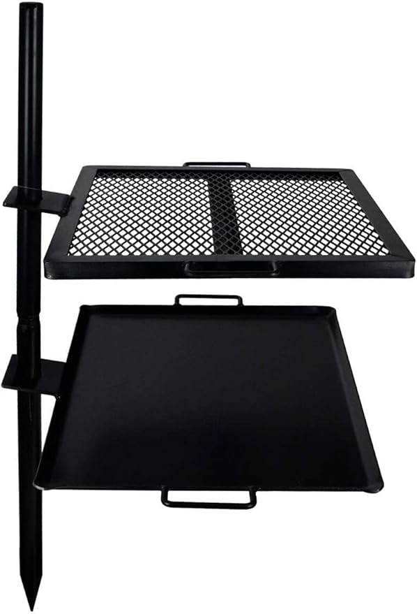 GameMaker Open Fire Cooking Grill ??Portable Campfire Grill for Open Flame Cooking, Firepits, Outdoor Fire Rings & Camping ??Heavy-Duty, Easy Setup & Adjustable Height