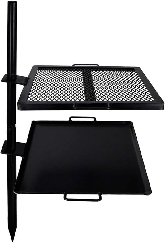 GameMaker Open Fire Cooking Grill ??Portable Campfire Grill for Open Flame Cooking, Firepits, Outdoor Fire Rings & Camping ??Heavy-Duty, Easy Setup & Adjustable Height