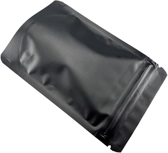 PABCK Stand-Up Resealable Heat Seal Bags 3.55mil Thick Mylar Frosted Black Foil Sealed Bags 50
