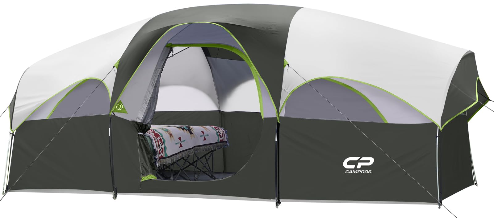 CAMPROS CP 8 Person Camping Tent, Room Divider, Rainfly, Weather Resistant