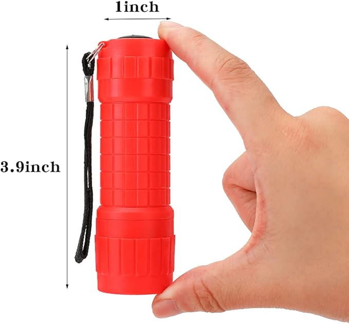 KunHe 5 Pack Plastic Small Mini LED Flashlight COB Flashlights for Kids 100 Lumen with Batteries High CRI for Bright Flash Light Christmas Gifts Stocking Stuffers