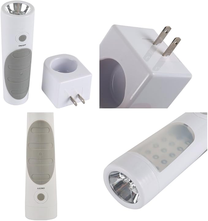4-in-1 Motion Sensor Wall Night Light, Power Failure LED light, Emergency Flashlights, Rechargeable Torch, Plug in Power Outage Light, Perfect for Power Outages and Hurricanes, Bright White 2-Pack