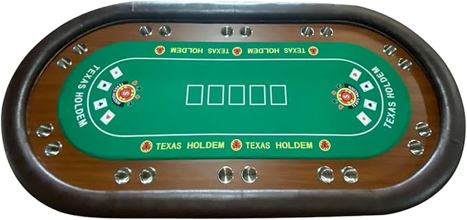 Poker Table 96 inches for 10 Player Casino Texas Holdem Games with Green Speed Cloth Dimmable LED Cup Holders