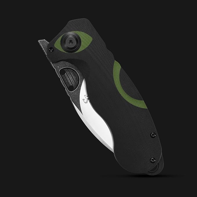 Sitivien ST162 Folding Knife,AUS-10 Steel Blade with G10 Handle Pocket Knife EDC Tool Knife for Outdoor Camping,Hiking,Hunting,Fishing(Green)