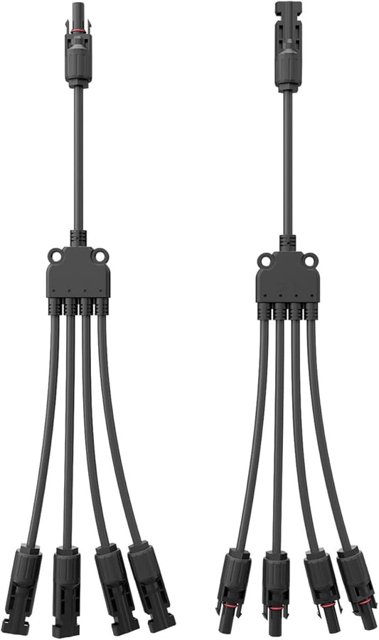 Solar Panel Connectors Y Branch 1 to 4,30A 1000V Solar Parallel Connector for Solar Panels,12AWG-10AWG Waterproof Solar Panel Splitter for Solar Cable