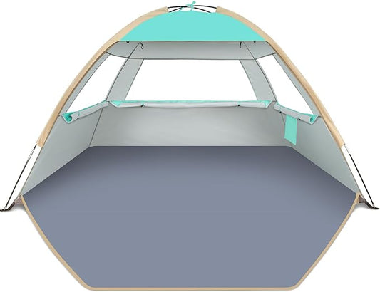 Gorich Beach Tent Sun Shelter for 3/4-5/6-7/8-10 Person with UPF 50ï¼?UV Protection, Lightweight & Easy Setup Beach Shade Canopy, Portable Beach Shade Tent Beach Cabana