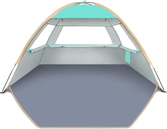 Gorich Beach Tent Sun Shelter for 3/4-5/6-7/8-10 Person with UPF 50ï¼?UV Protection, Lightweight & Easy Setup Beach Shade Canopy, Portable Beach Shade Tent Beach Cabana