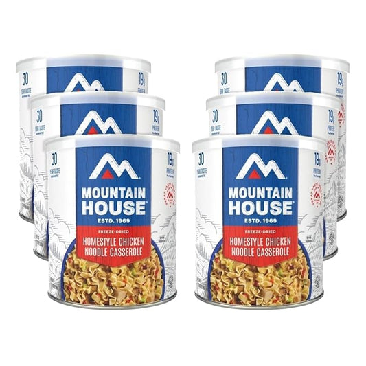 Mountain House Freeze Dried Homestyle Chicken Noodle Casserole #10 Can ??Pack of 6 | Survival & Emergency Canned Food | Camping & Backpacking Meals | 30-Year Taste Guarantee 10 Servings per Can