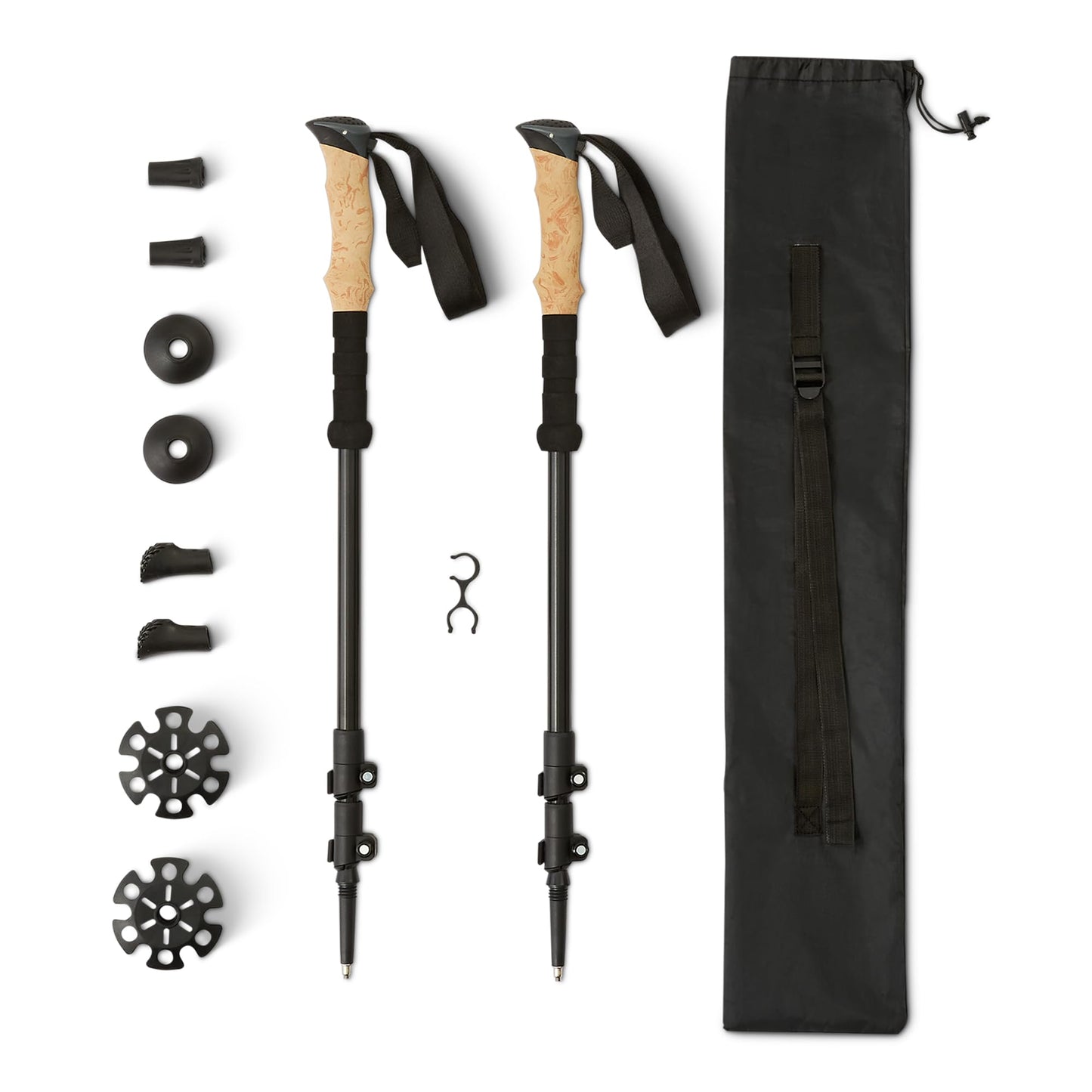 Amazon Basics Trekking Poles, Lightweight Collapsible Hiking Sticks with Quick Lock, EVA Grip &