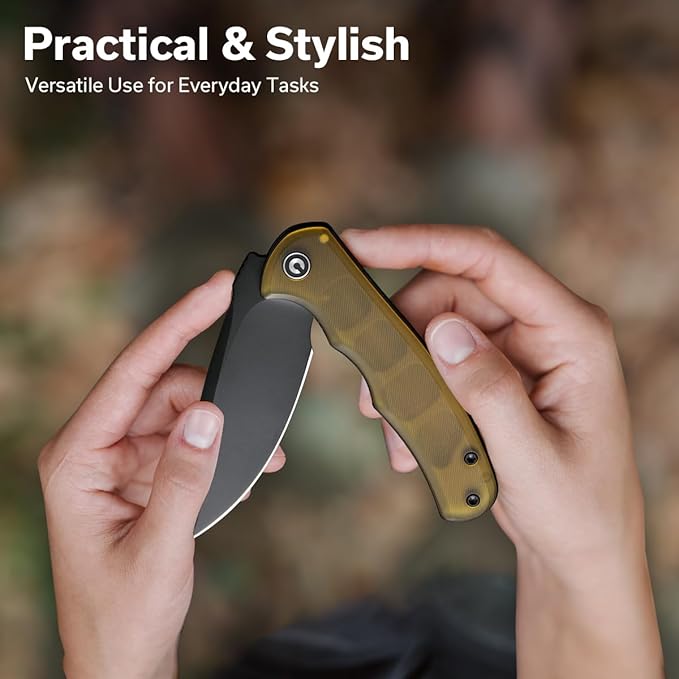 CIVIVI Mini Praxis Pocket Knife for EDC, Folding Pocket Knife with 2.98" D2 Blade Ultem Handle with Flipper for Men Women C18026C-5