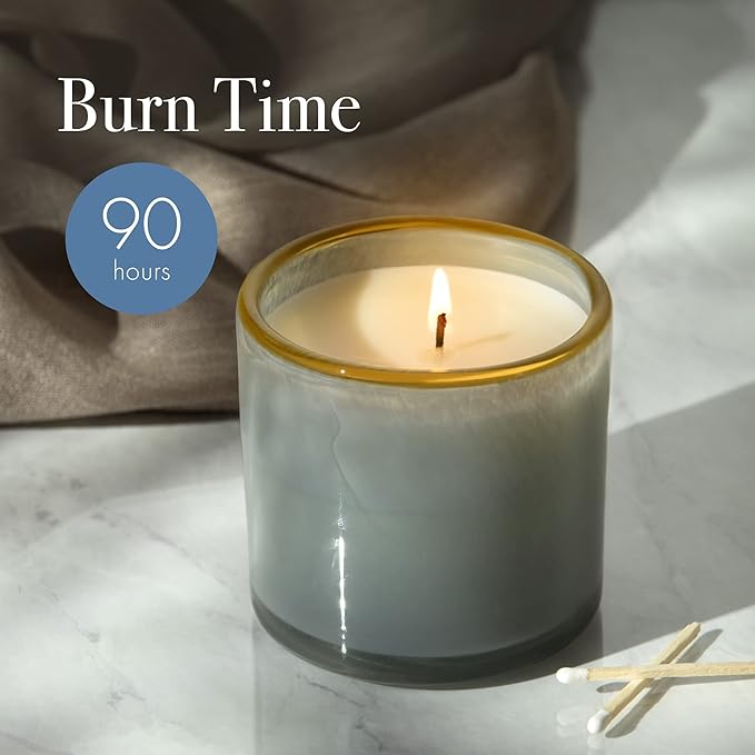 LAFCO New York Signature Candle, Sea & Dune - 15.5 oz - 90-Hour Burn Time - Reusable, Hand Blown