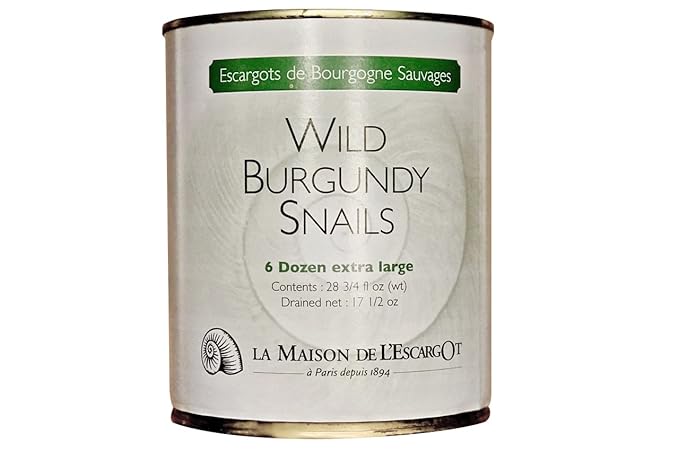 Premium Escargot Wild Burgundy Snails ??Rated Number One ??Best For Escargot Recipes, Various Sizes ??(6 Dozen Extra Large)