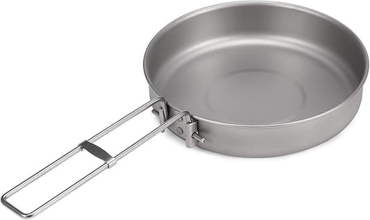 Lixada Ultralight Titanium Frypan Outdoor Camping Hiking Picnic Cooking Frying Pan 750/1000ML with/Without Handle