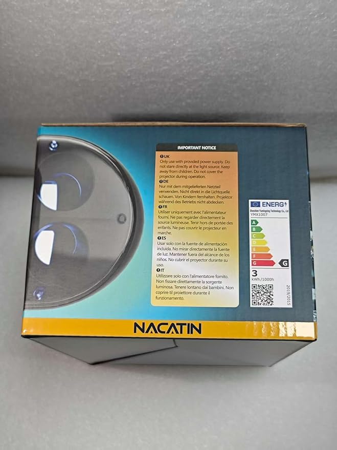 NACATIN Snowfall LED Projector Lights - 2025 Upgrade Christmas Snowflake Projector Lights Outdoor, Christmas Snow Light,Snow Falling Projector Lamp Dynamic Snow Effect for Xmas, Halloween, Party