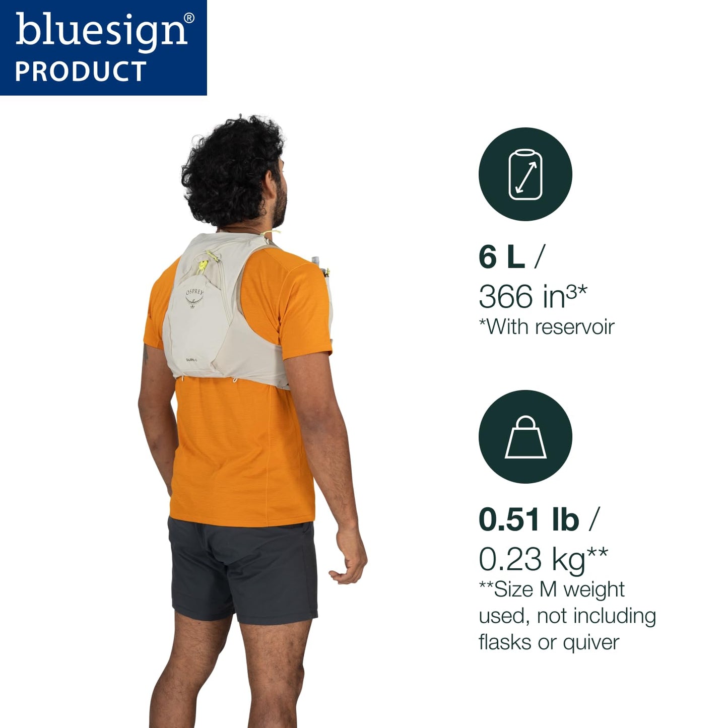 Osprey Duro 6L Men's Running Hydration Vest with Hydraulics Soft Flasks - Adjustable Water Pack